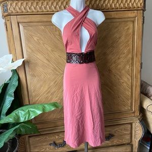 Farrow Pink Sexy Criss Cross Halter Sundress